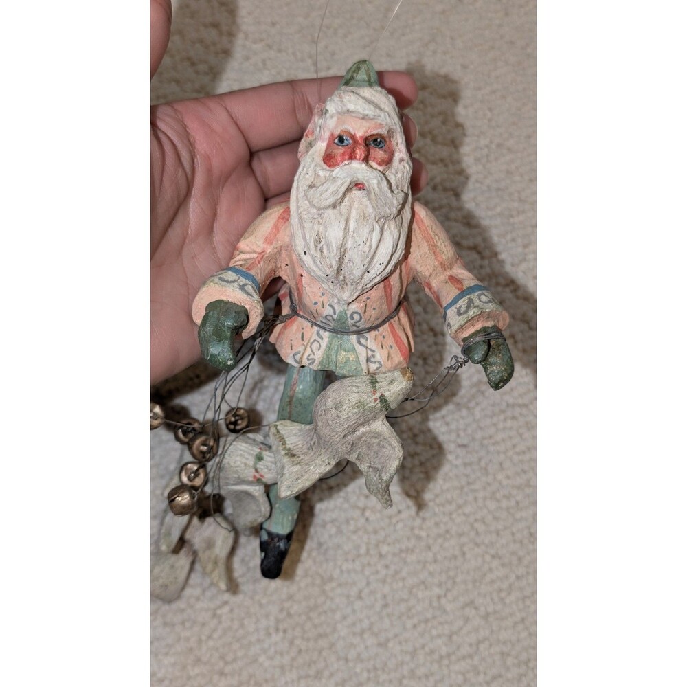 Vintage (1980's) House of Hatten Santa Elf with Cascading Doves and Bells, As-Is